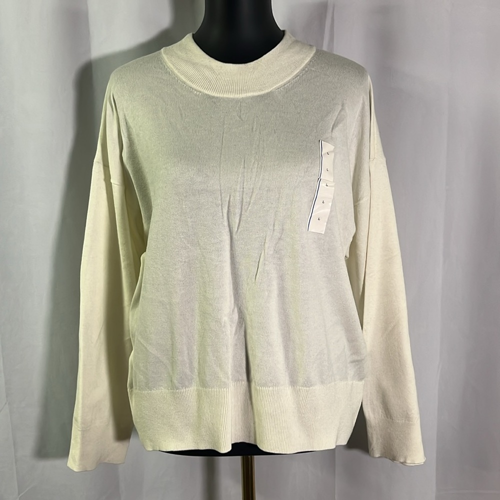 NWT A New Day Cream Long Sleeve Mock Neck Sweater